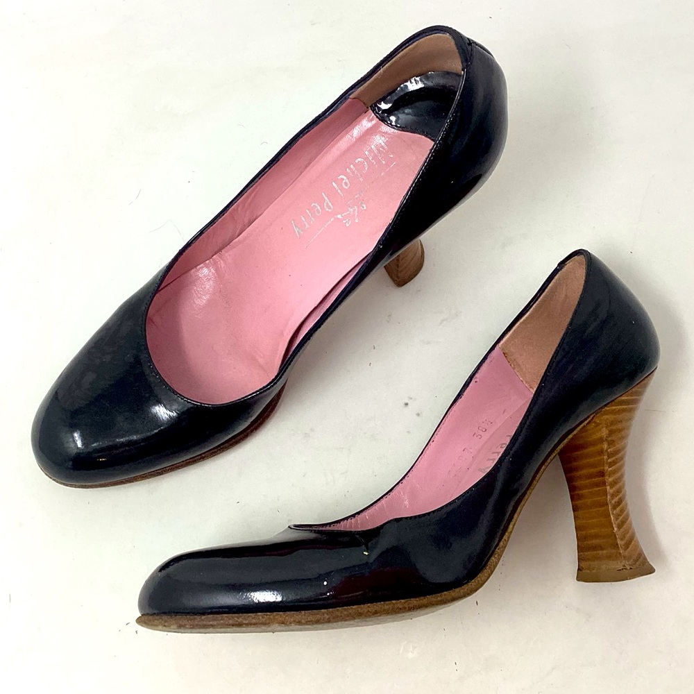 Michel Perry Black Heels, Women's Size 7.5/8